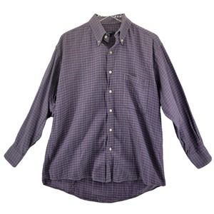 Burberry London Men's Light Purple Plaid Button Down Shirt Size Medium Cotton